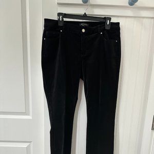 White House - Black Market Black Velvet Straight Leg Pants Sz 10